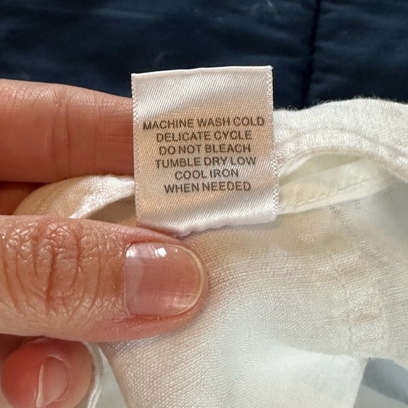 Michael Stars White Linen Drawstring Waist Pants (M) - Picture 6 of 7